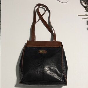 Elegant Black and Brown Shoulder Bag
